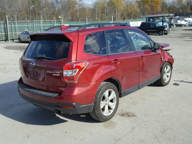 JF2SJARC5GH493731 - 2016 SUBARU FORESTER 2 RED photo 4