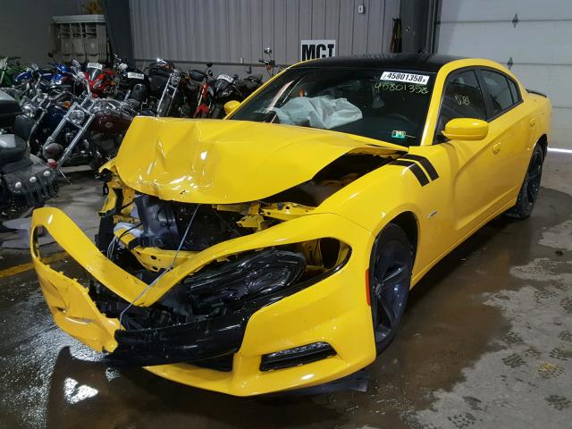 2C3CDXCT8JH124566 - 2018 DODGE CHARGER R/ YELLOW photo 2