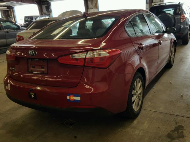 KNAFX4A63E5221373 - 2014 KIA FORTE LX RED photo 4