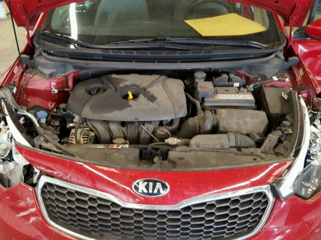 KNAFX4A63E5221373 - 2014 KIA FORTE LX RED photo 7