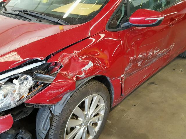 KNAFX4A63E5221373 - 2014 KIA FORTE LX RED photo 9