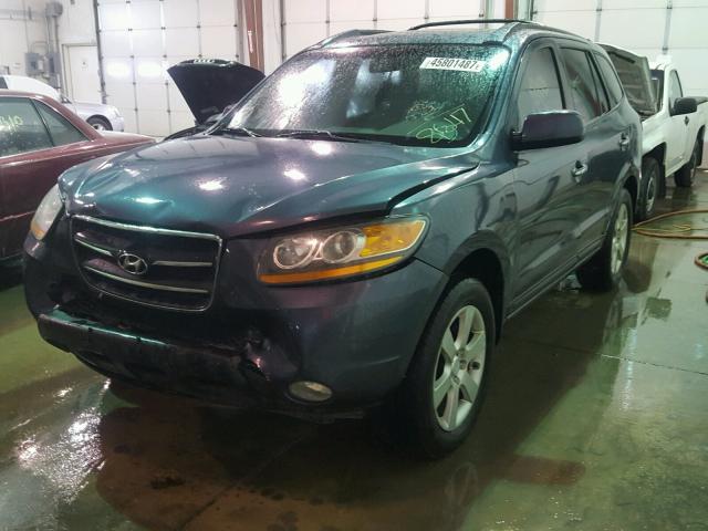 5NMSH73E78H208647 - 2008 HYUNDAI SANTA FE S BLUE photo 2