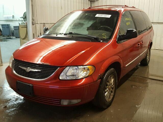 2C8GP64L31R402540 - 2001 CHRYSLER TOWN & COU RED photo 2