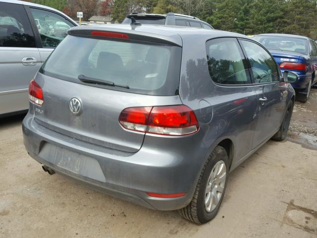 WVWAA7AJ9CW033999 - 2012 VOLKSWAGEN GOLF GRAY photo 4