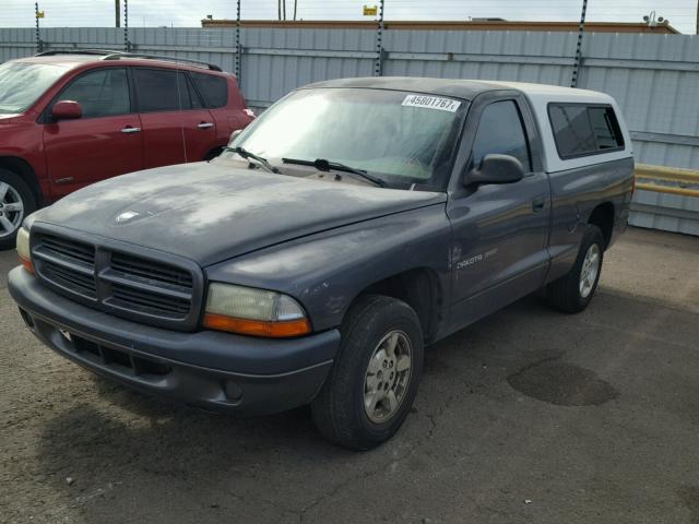 1B7FL36X52S639943 - 2002 DODGE DAKOTA GRAY photo 2