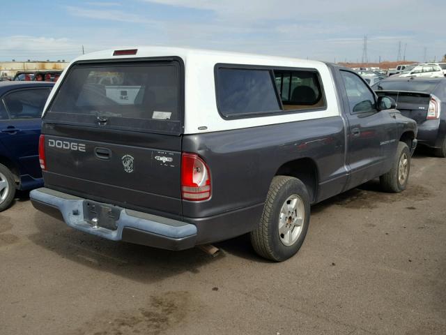 1B7FL36X52S639943 - 2002 DODGE DAKOTA GRAY photo 4