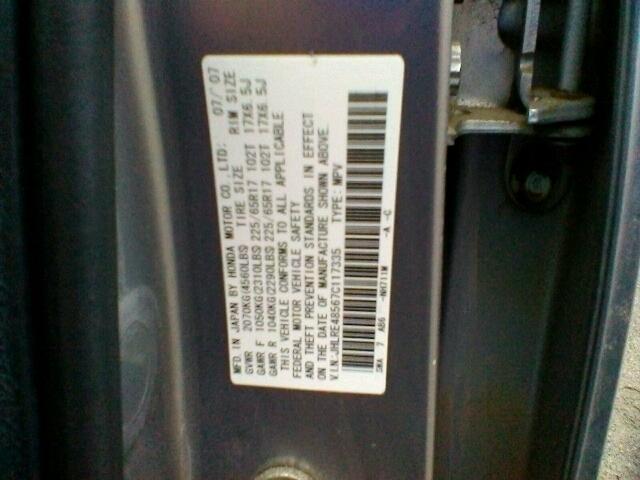 JHLRE48567C117335 - 2007 HONDA CR-V EX SILVER photo 10