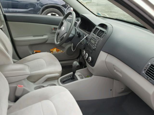 KNAFE222895603622 - 2009 KIA SPECTRA EX SILVER photo 5