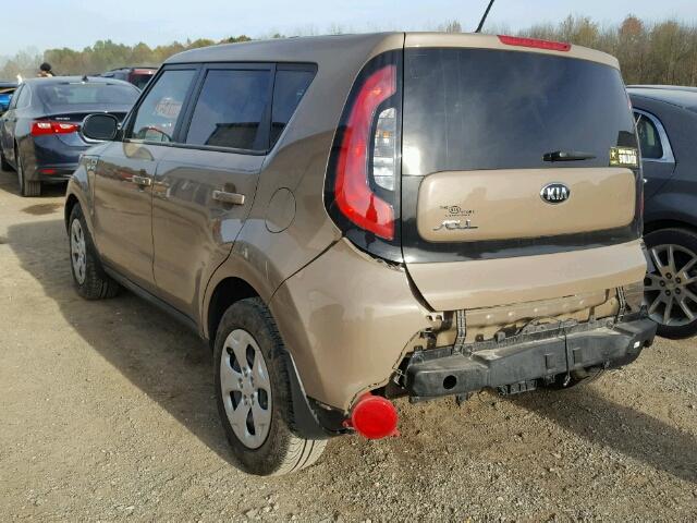 KNDJN2A21F7225125 - 2015 KIA SOUL TAN photo 3