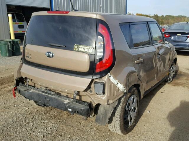 KNDJN2A21F7225125 - 2015 KIA SOUL TAN photo 4