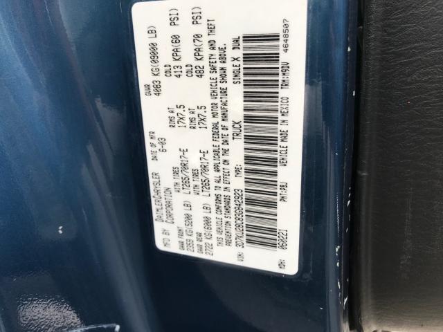 3D7KU28C83G842923 - 2003 DODGE RAM 2500 S BLUE photo 10