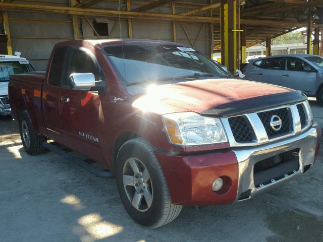 1N6BA06A55N569715 - 2005 NISSAN TITAN MAROON photo 1