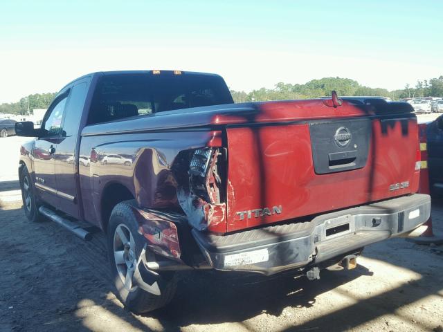 1N6BA06A55N569715 - 2005 NISSAN TITAN MAROON photo 3