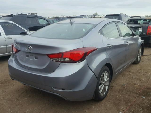 5NPDH4AE8FH638181 - 2015 HYUNDAI ELANTRA SE GRAY photo 4