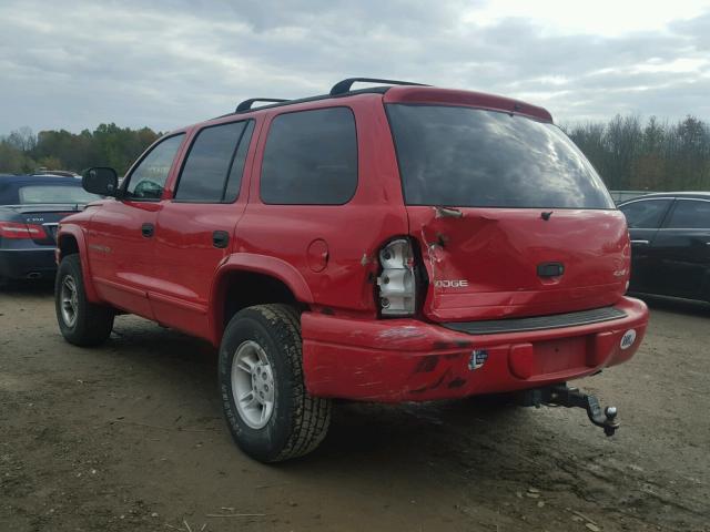 1B4HS28N8YF214667 - 2000 DODGE DURANGO RED photo 3