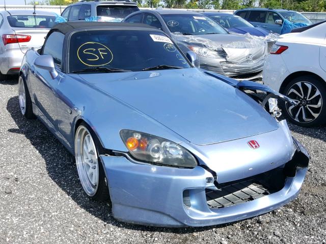 JHMAP21425S003585 - 2005 HONDA S2000 BLUE photo 1