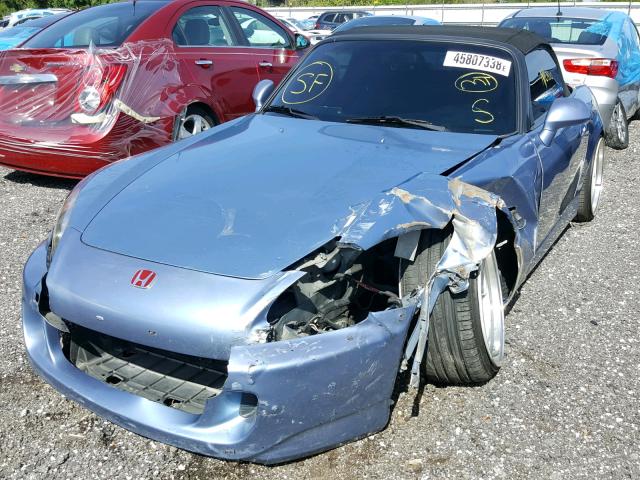 JHMAP21425S003585 - 2005 HONDA S2000 BLUE photo 2