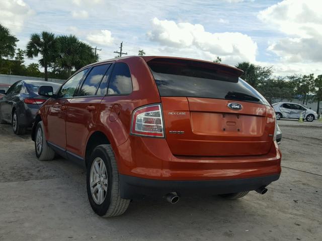 2FMDK38C07BB35169 - 2007 FORD EDGE SEL ORANGE photo 3