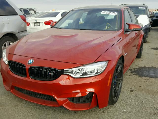 WBS3C9C52FP804597 - 2015 BMW M3 ORANGE photo 2