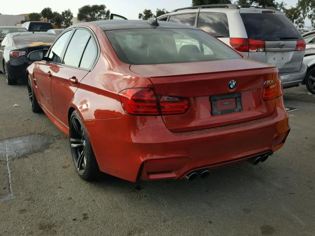 WBS3C9C52FP804597 - 2015 BMW M3 ORANGE photo 3