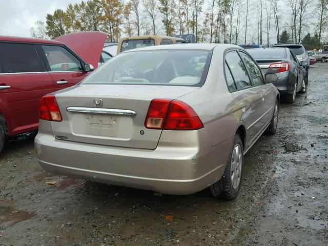 1HGES26751L077254 - 2001 HONDA CIVIC EX BEIGE photo 4