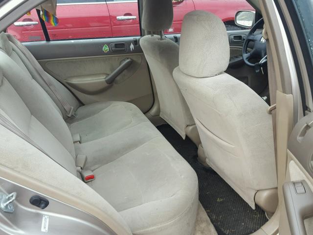 1HGES26751L077254 - 2001 HONDA CIVIC EX BEIGE photo 6