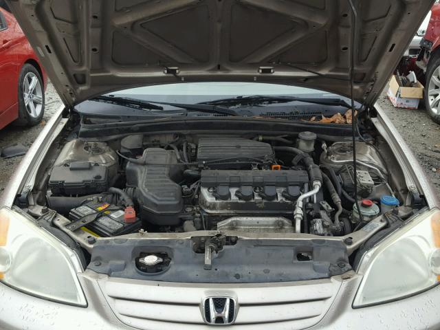 1HGES26751L077254 - 2001 HONDA CIVIC EX BEIGE photo 7