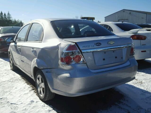 KL1TV55E49B349588 - 2009 CHEVROLET AVEO LS SILVER photo 3