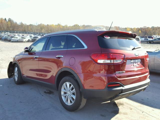 5XYPGDA57HG229051 - 2017 KIA SORENTO LX RED photo 3