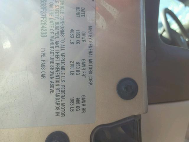 1G1ZS58F37F264238 - 2007 CHEVROLET MALIBU LS TAN photo 10