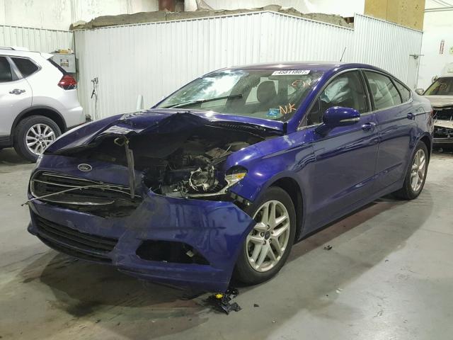 3FA6P0H79GR143651 - 2016 FORD FUSION SE BLUE photo 2