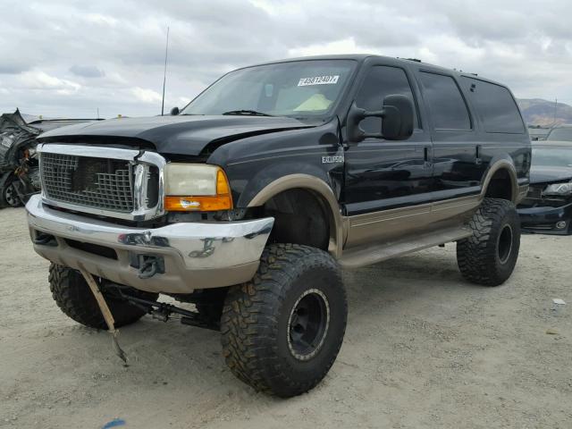 1FMSU43F3YEC87638 - 2000 FORD EXCURSION BLACK photo 2