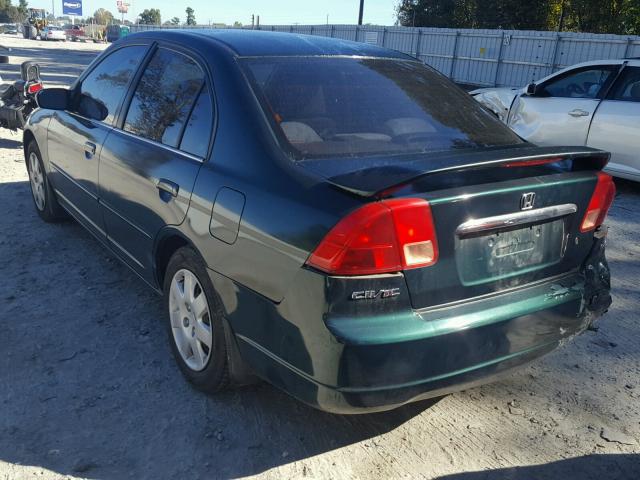 2HGES26781H550593 - 2001 HONDA CIVIC EX GREEN photo 3