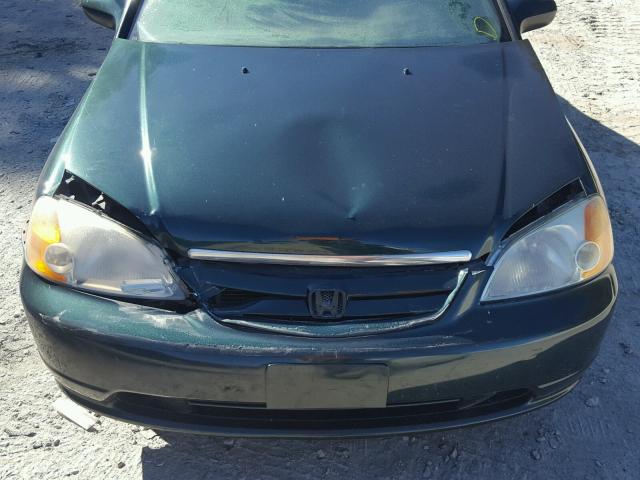 2HGES26781H550593 - 2001 HONDA CIVIC EX GREEN photo 7