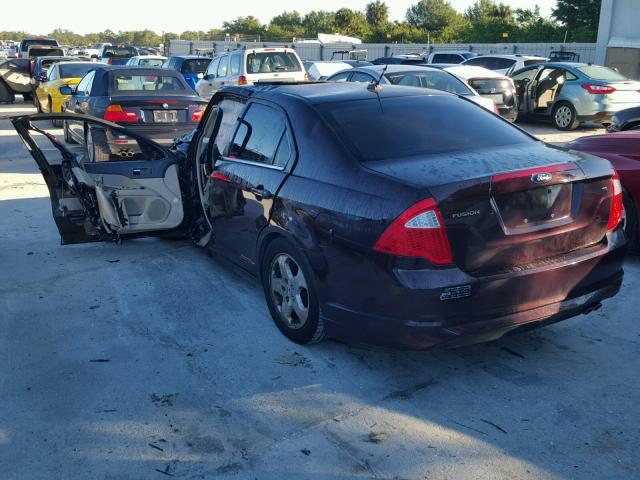 3FAHP0HA7BR182980 - 2011 FORD FUSION MAROON photo 3