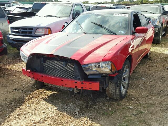 2C3CDXBG8EH277779 - 2014 DODGE CHARGER SE RED photo 2