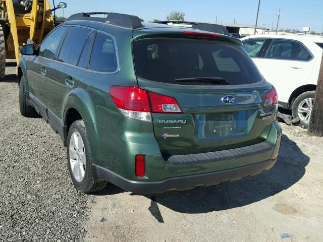 4S4BRBKCXA3328006 - 2010 SUBARU OUTBACK 2. GREEN photo 3