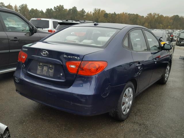 KMHDU46D57U251635 - 2007 HYUNDAI ELANTRA GL BLUE photo 4