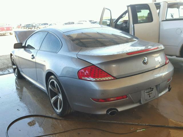 WBAEA53558CV91733 - 2008 BMW 650 I GRAY photo 3