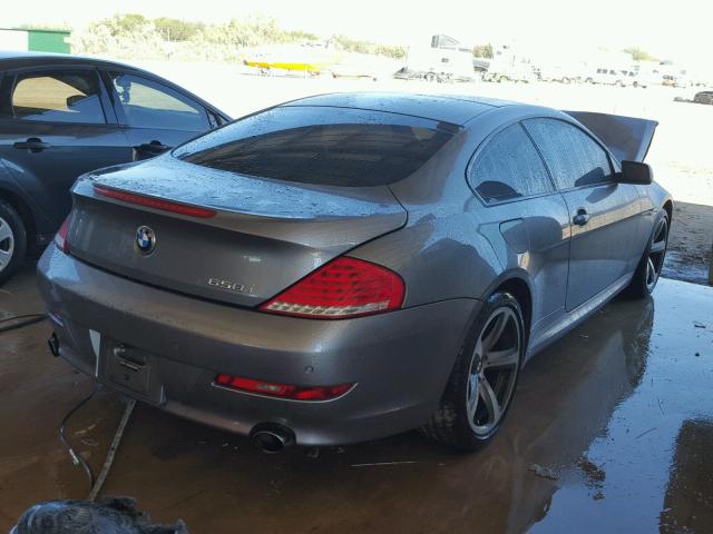 WBAEA53558CV91733 - 2008 BMW 650 I GRAY photo 4