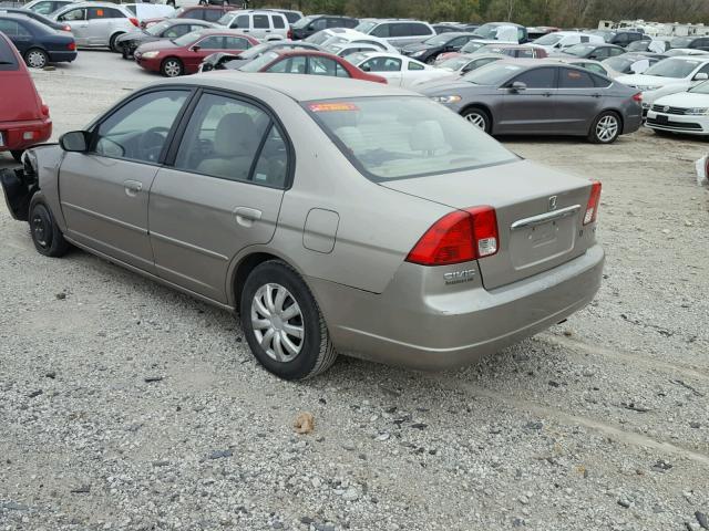 2HGES16513H541956 - 2003 HONDA CIVIC LX TAN photo 3