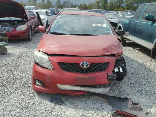 JTDBL40E99J051832 - 2009 TOYOTA COROLLA BA RED photo 9