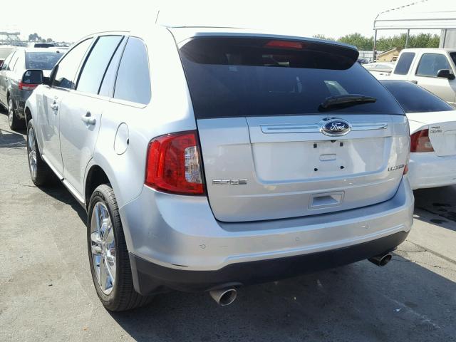 2FMDK3KC0DBB18067 - 2013 FORD EDGE LIMIT SILVER photo 3