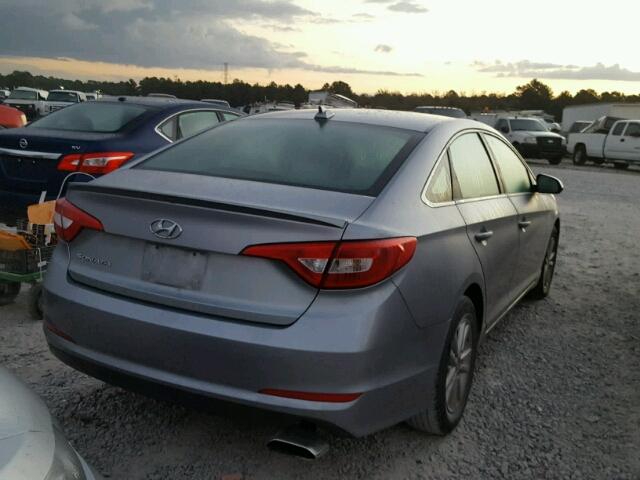 5NPE24AF9FH154535 - 2015 HYUNDAI SONATA SE GRAY photo 4