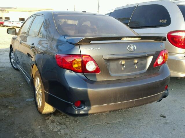 1NXBU4EE7AZ276724 - 2010 TOYOTA COROLLA CHARCOAL photo 3