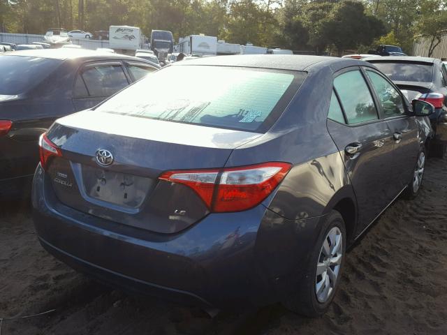 5YFBURHEXEP127613 - 2014 TOYOTA COROLLA L BLUE photo 4