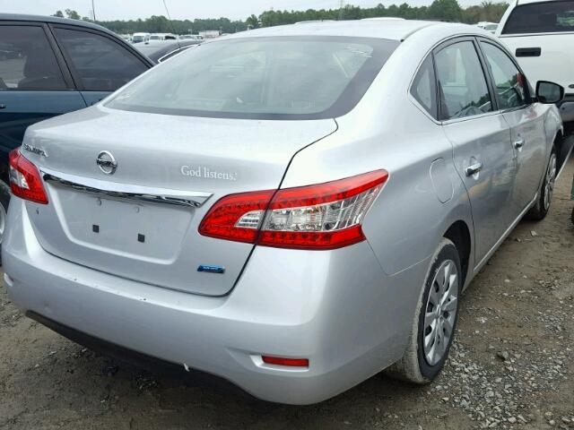 3N1AB7APXEL685477 - 2014 NISSAN SENTRA S SILVER photo 4