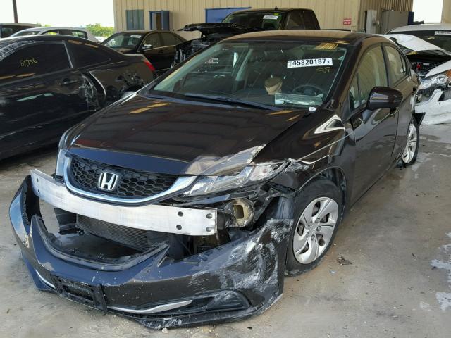 2HGFB2F52EH555216 - 2014 HONDA CIVIC LX BLACK photo 2