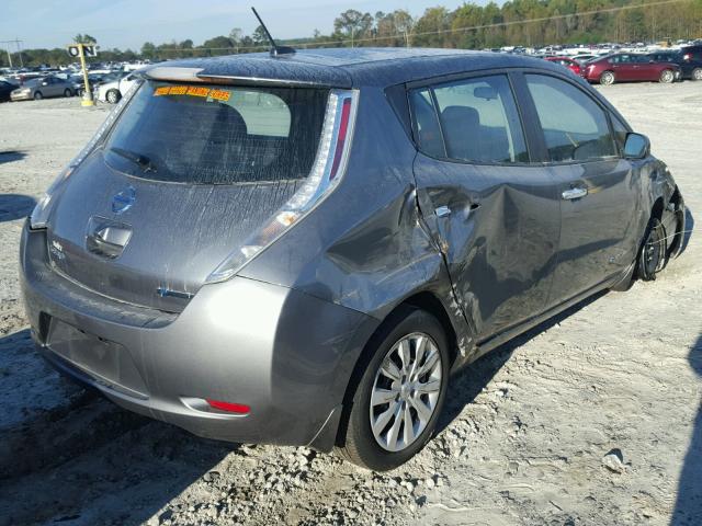 1N4AZ0CPXFC332589 - 2015 NISSAN LEAF S GRAY photo 4