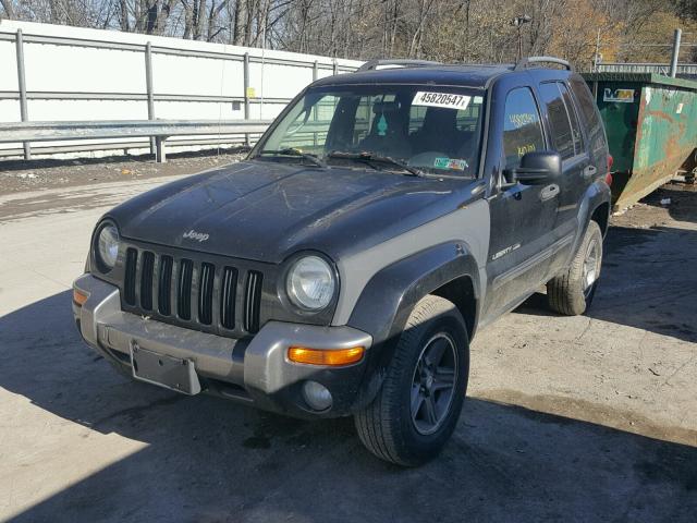 1J4GL48K74W315099 - 2004 JEEP LIBERTY SP BLACK photo 2